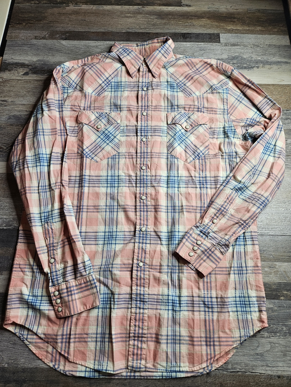 Polo By Ralph Lauren Men's Large Tall Plaid Snap Front Shirt